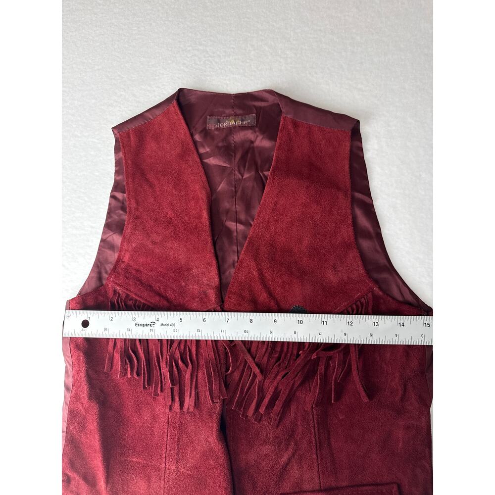 Vintage jordache suede fringe vest burgundy 
Size s - Picture 10 of 11